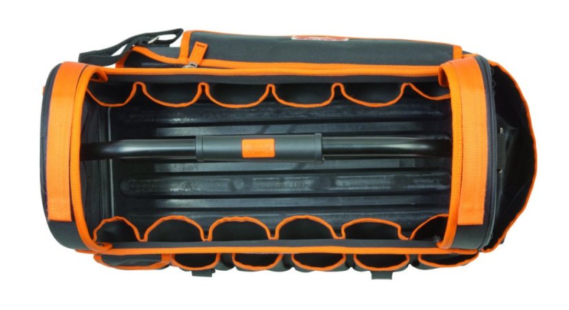 19" otevřená brašna na nářadí s plastovým dnem, prázdná