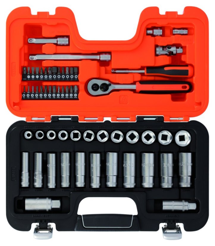 1/4" + 3/8" Sada nástrčných klíčů, 53 ks