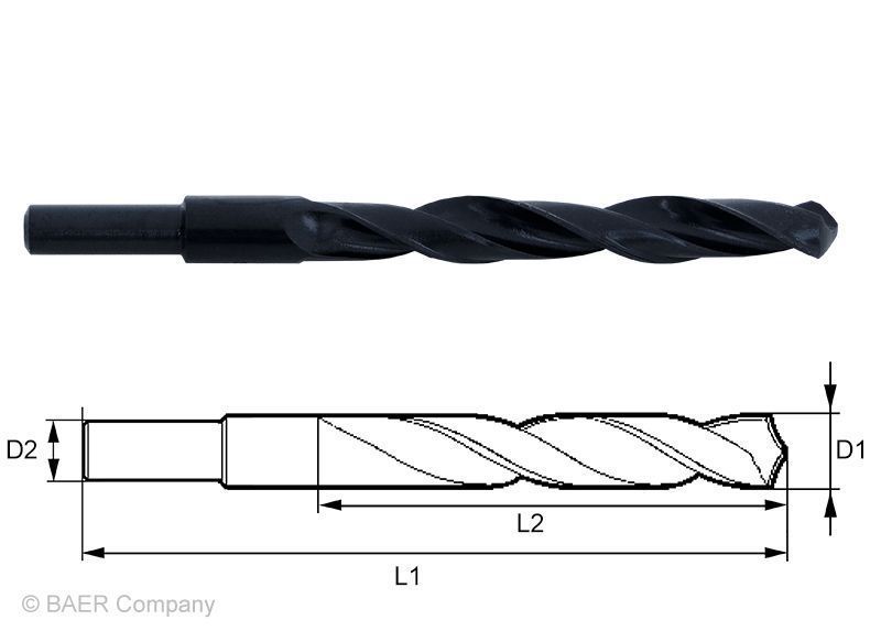 Klasický vrták se zúženou stopkou HSS (stopka 13 mm)