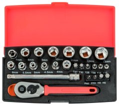 Sada nástrčných klíčů 1/4", 25 ks