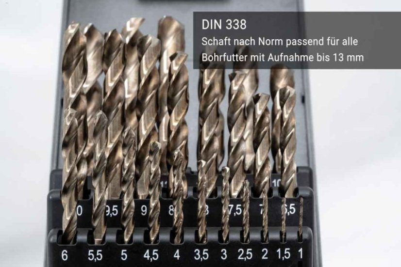 25-dílná sada vysoce výkonných kobaltových vrtáků BAER EXTREME HSS-E (1-13mm)