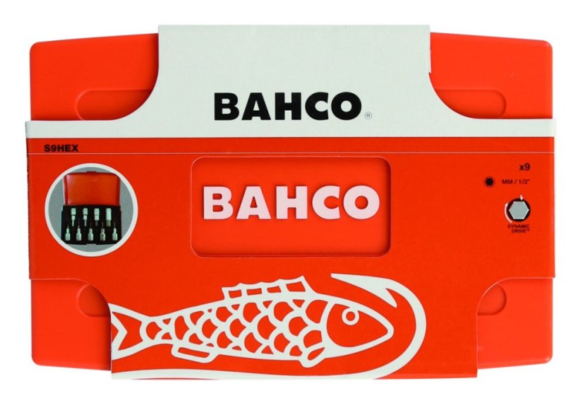 1/2" Sada nástrčných klíčů s výstupem na šrouby, 6-hran, 9 ks