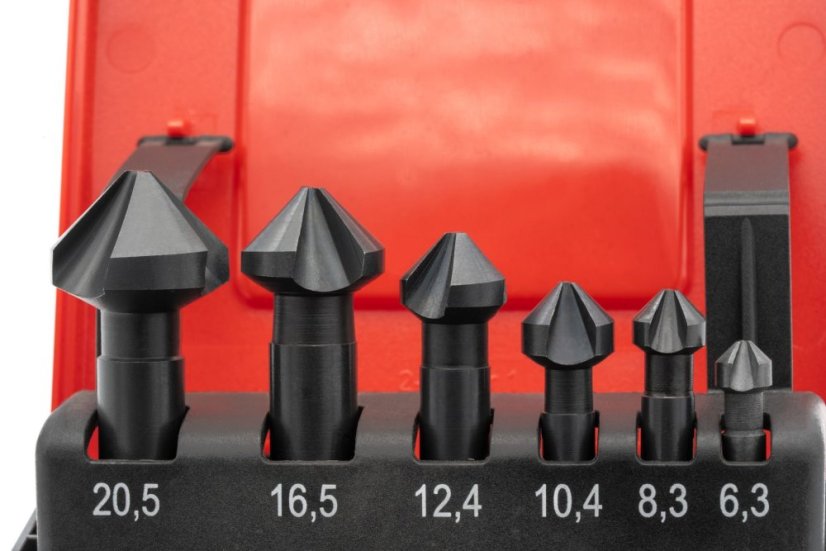 Sada záhlubníků 90° HSSE-VAP - 6,3 - 20,5 mm - pro NEREZ