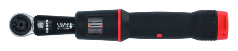 Momentový klíč, mechanický, stupnice v okénku, 1/4", 3 - 15 Nm