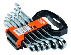 Sada kombinovaných ráčnových klíčů, 6 ks, plastový držák