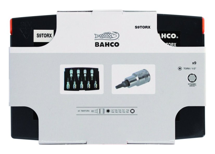 1/2" Sada nástrčných klíčů Torx na šrouby, 9 ks