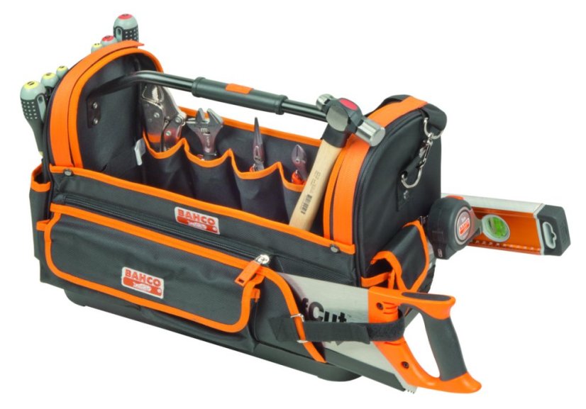 19" otevřená brašna na nářadí s plastovým dnem, prázdná