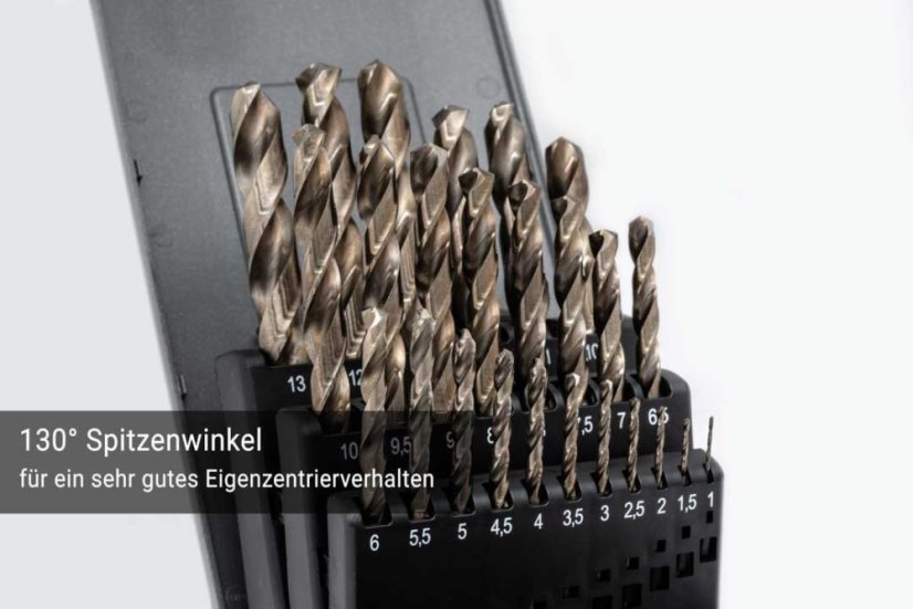 25-dílná sada vysoce výkonných kobaltových vrtáků BAER EXTREME HSS-E (1-13mm)