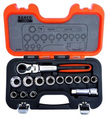 Sada nástrčných klíčů s průchodzí ráčnou, 14 ks