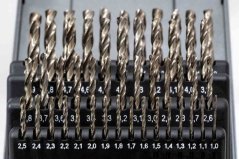 51-dílná sada vysoce výkonných kobaltových vrtáků BAER EXTREME HSS-E (1-6mm)