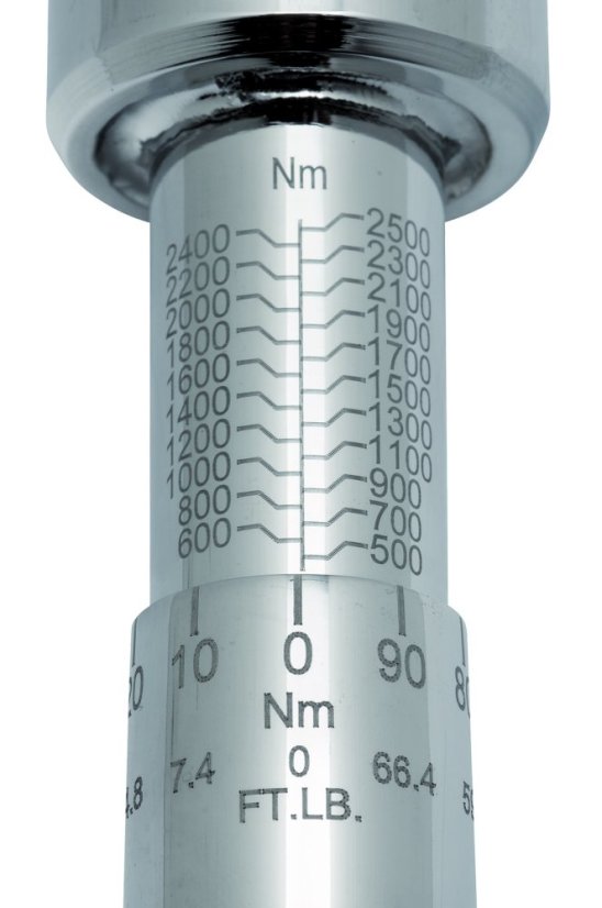 Mechanický nastavitelný momentový klíč, celo kovový, 300-1500 Nm