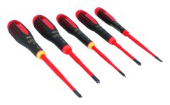 Sada šroubováků Ergo™™, izolovaných, úzka čepel, 5 ks, PH+PZ