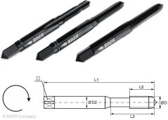 BAER HSSE VAP sada ručních závitníků (3 ks) –  pro nerez