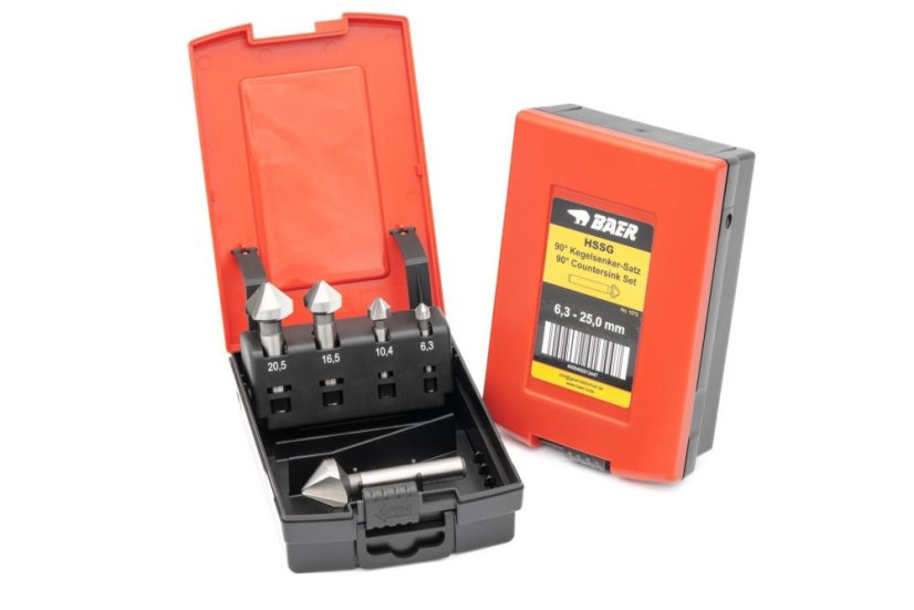 Sada záhlubníků 90° HSSG - 6,3 - 25,0 mm.