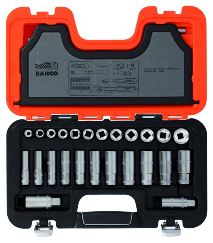 1/4" + 3/8" Sada nástrčných klíčů, 53 ks