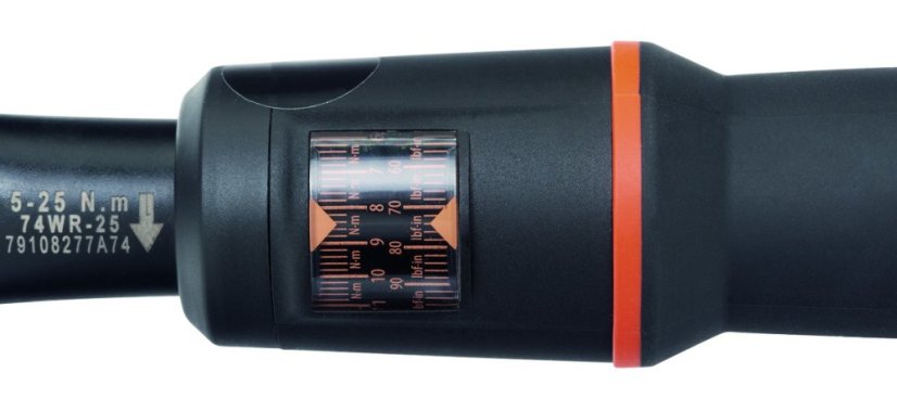 Momentový klíč, mechanický, stupnice v okénku, 1/4", 3 - 15 Nm