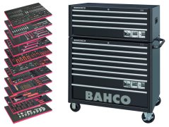 Dílenský mobilní vozík s nástavcem s rozsáhlou sadou nářadí v modulech - 758ks