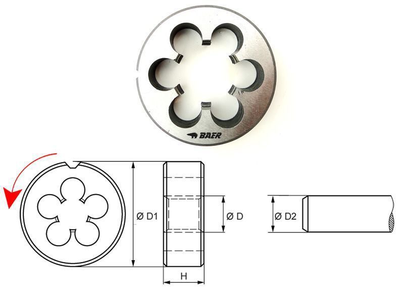 BAER HSS závitové očko M - levý závit - Průměr: M 18 x 2,5